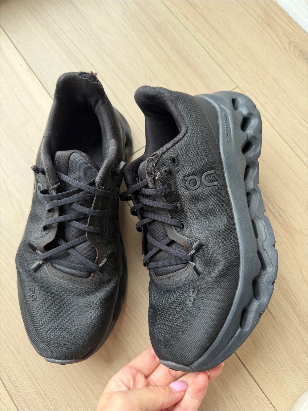 On Running Men's Black Cloudnova-Style Athletic Sneakers